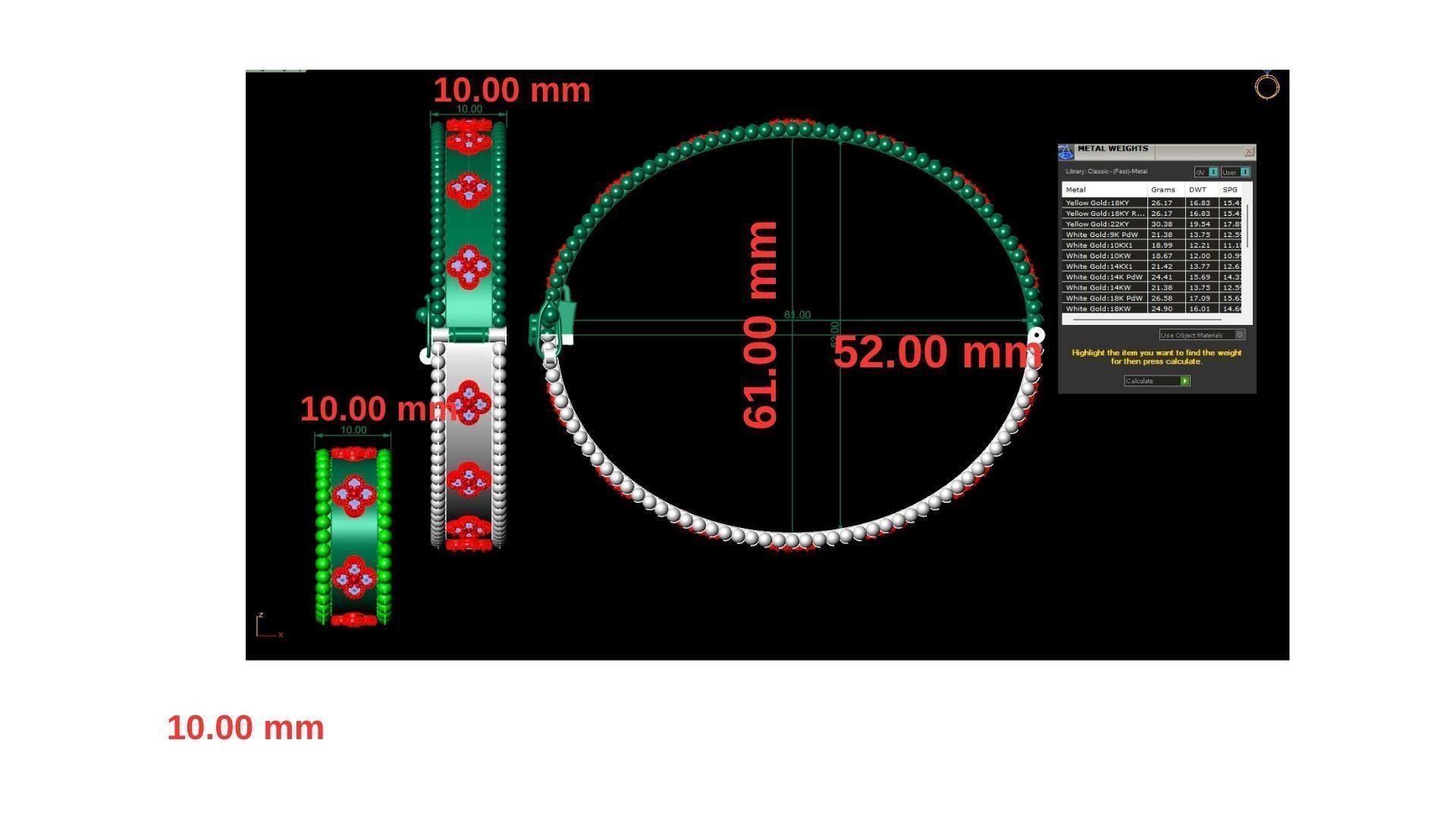 van clef bracelet ring design 3D print model_11