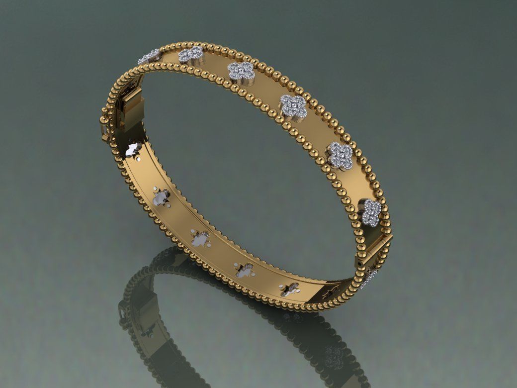 van clef bracelet ring design 3D print model_8