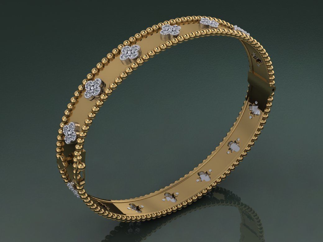 van clef bracelet ring design 3D print model_4