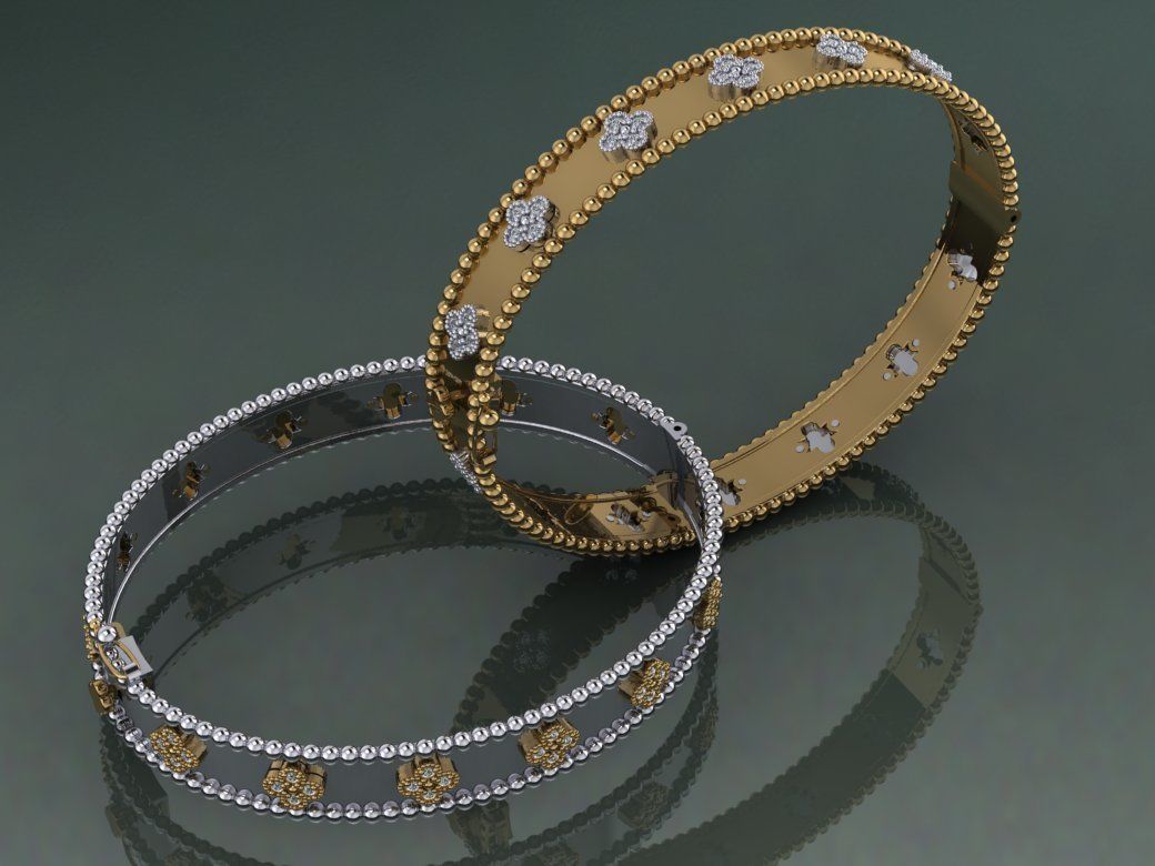 van clef bracelet ring design 3D print model_6