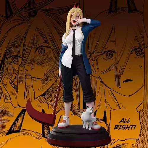 Power figurine of girl holding scythe