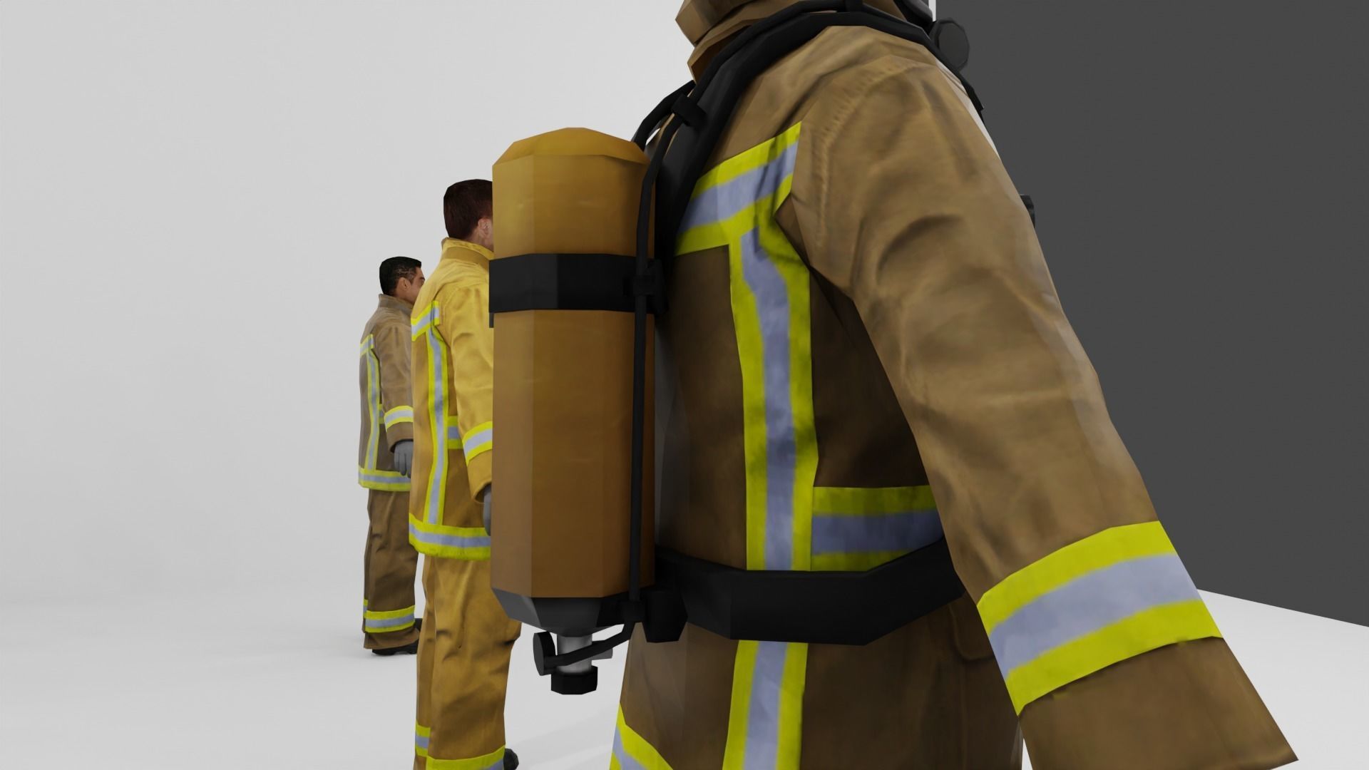 Firefighters Low-poly 3D model Low-poly 3D model_14