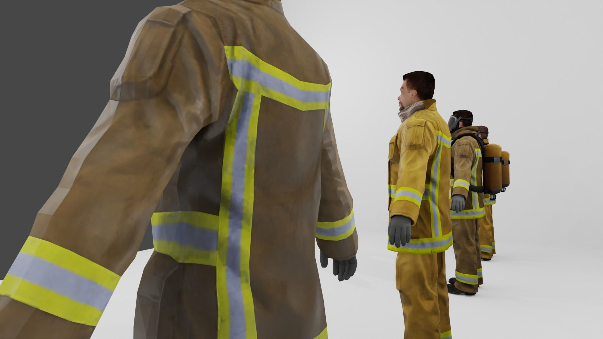 Firefighters Low-poly 3D model Low-poly 3D model_15