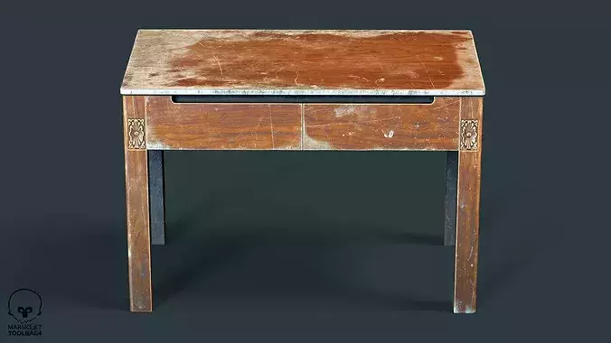 Old Small Coffee Table  Low-poly 3D model 4