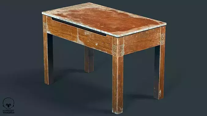 Old Small Coffee Table  Low-poly 3D model 2