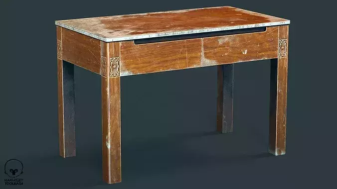Old Small Coffee Table  Low-poly 3D model 7