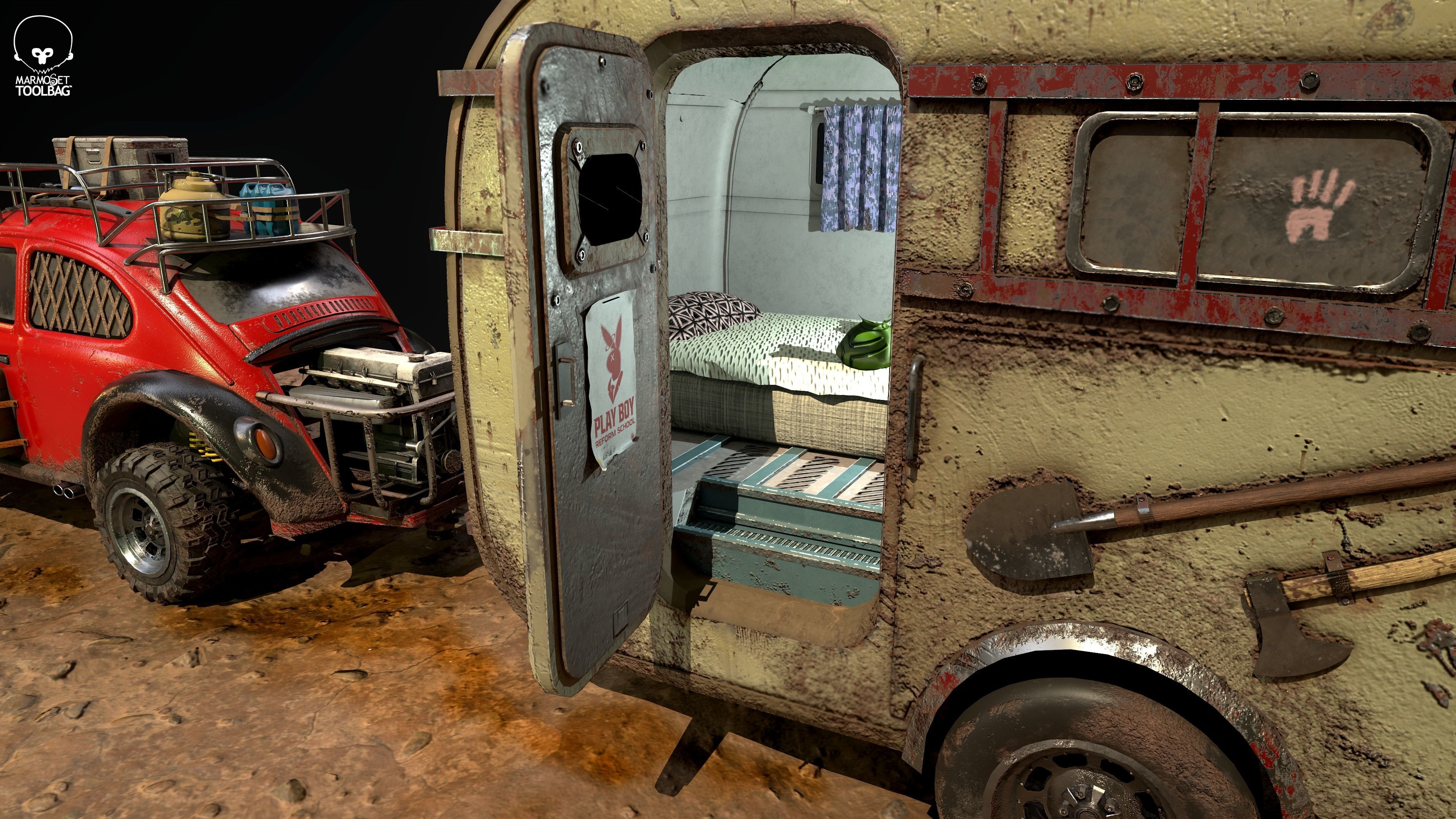 Apocalyptic Beetle Low-poly 3D model_5