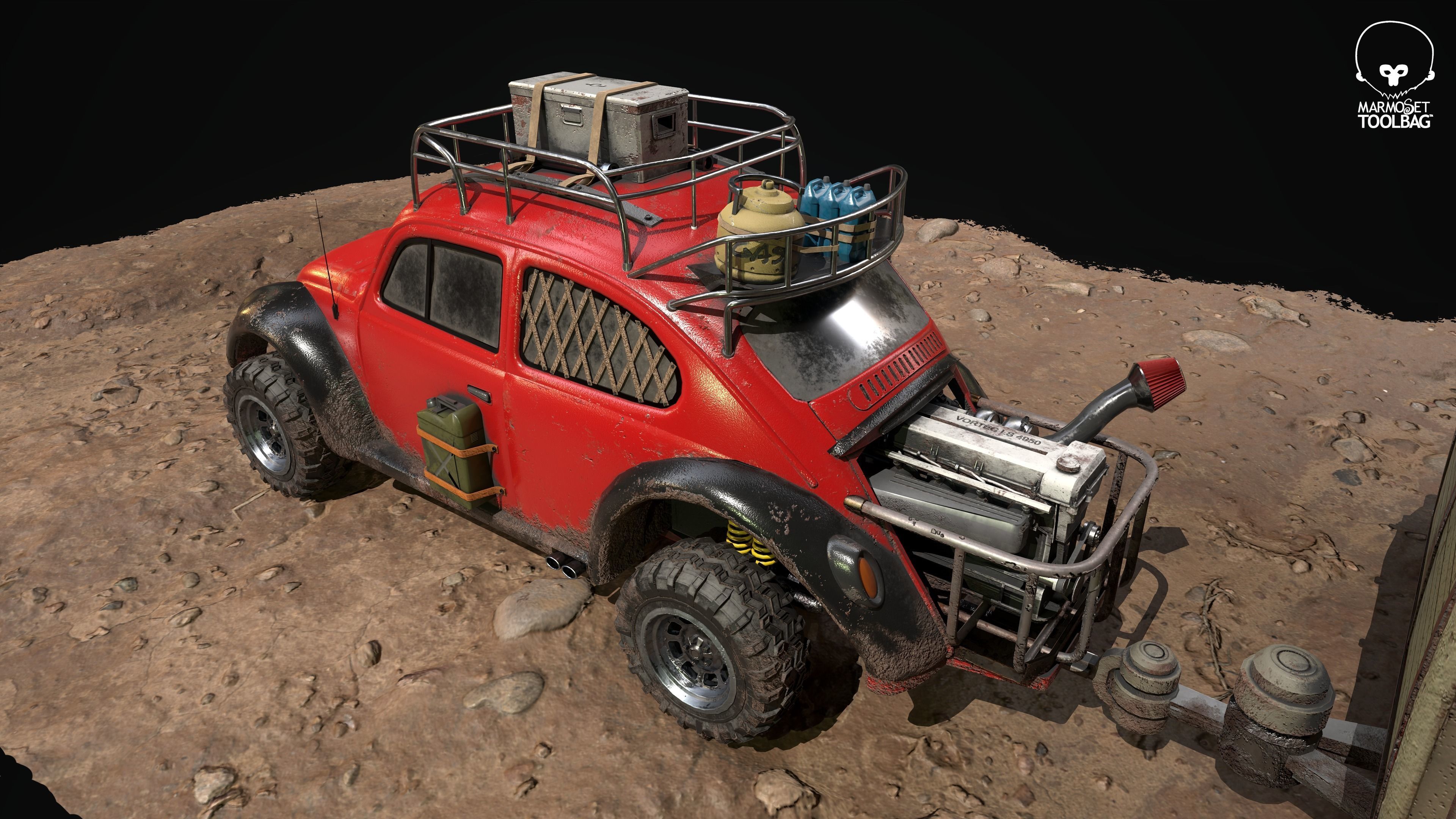 Apocalyptic Beetle Low-poly 3D model_2