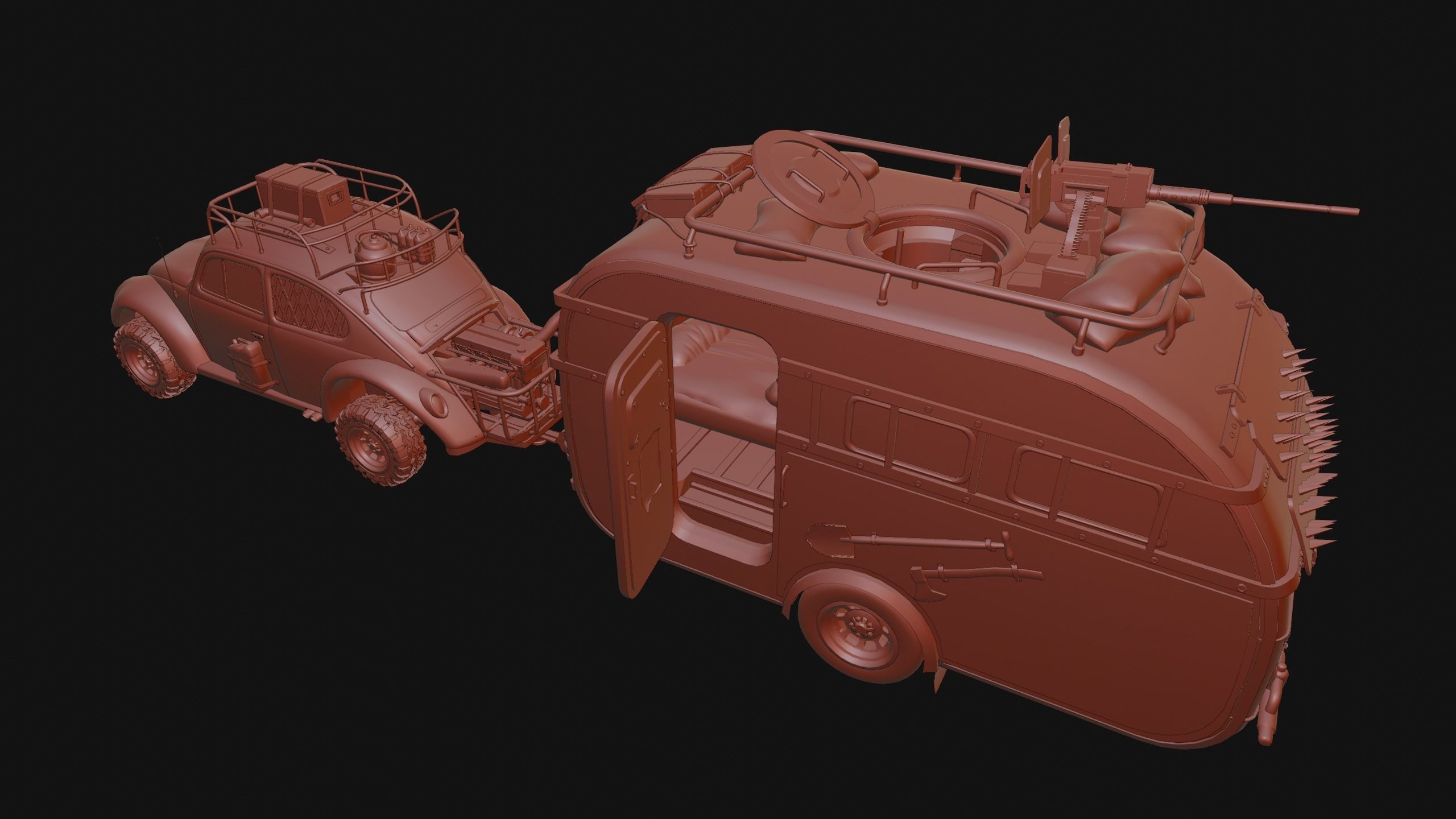 Apocalyptic Beetle Low-poly 3D model_8