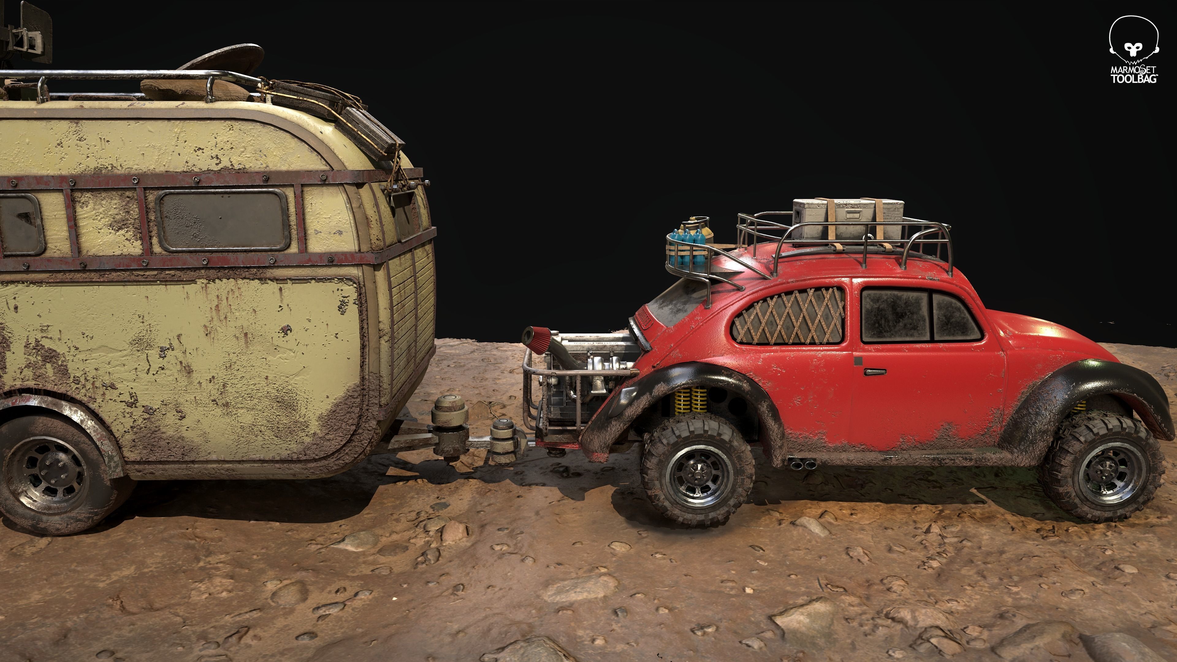 Apocalyptic Beetle Low-poly 3D model_7