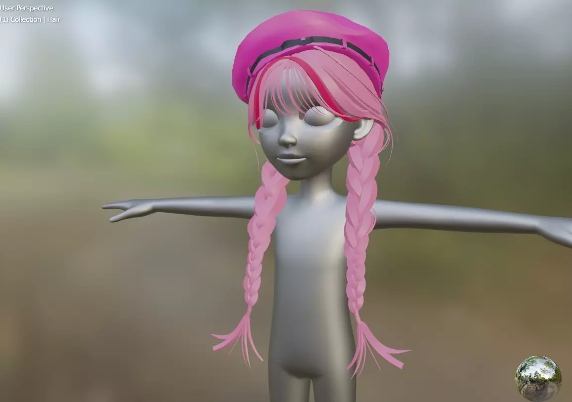 Hair 3D Model Zepeto Item Unity Prefab Low-poly 3D model