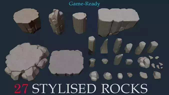 Stylised Rocks Low-poly 3D model Stylised Rocks Low-poly 3D model