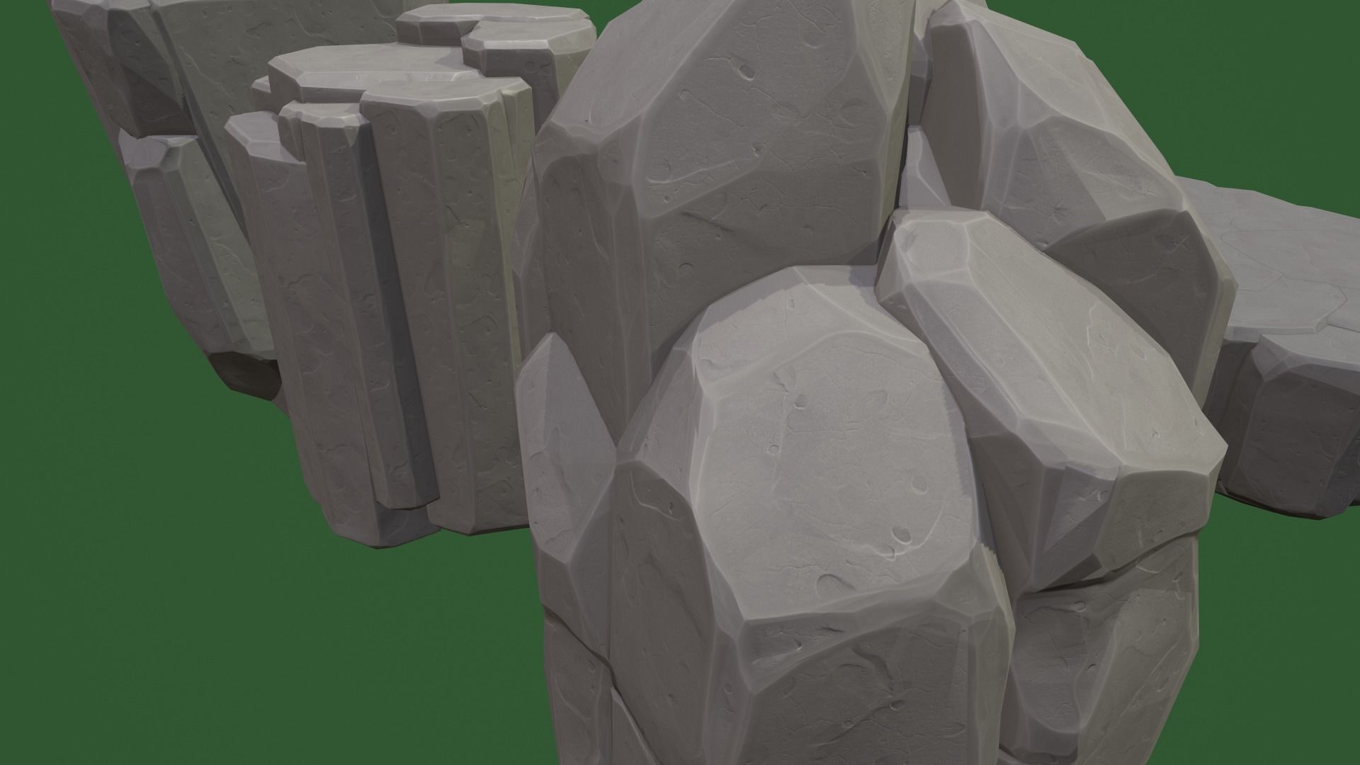 Stylised Rocks Low-poly 3D model_15