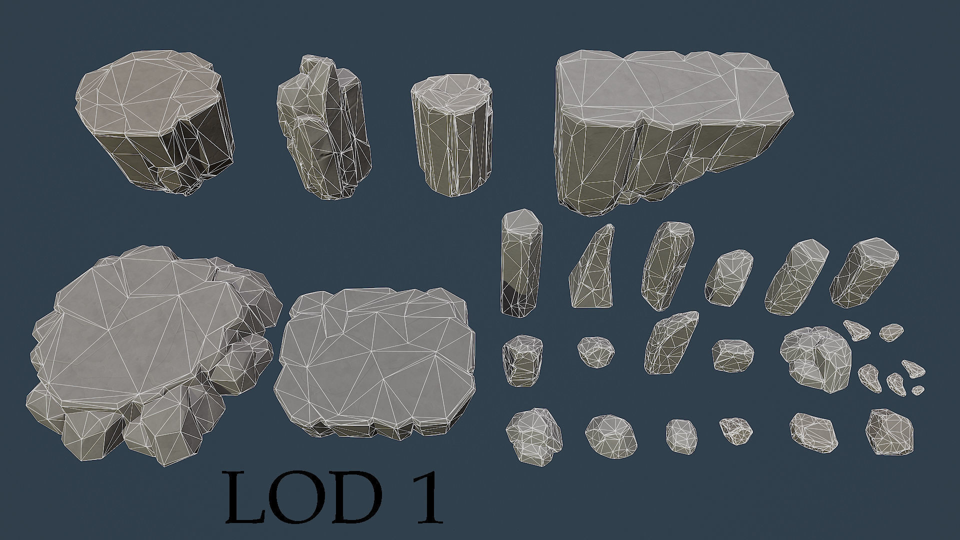 Stylised Rocks Low-poly 3D model_2