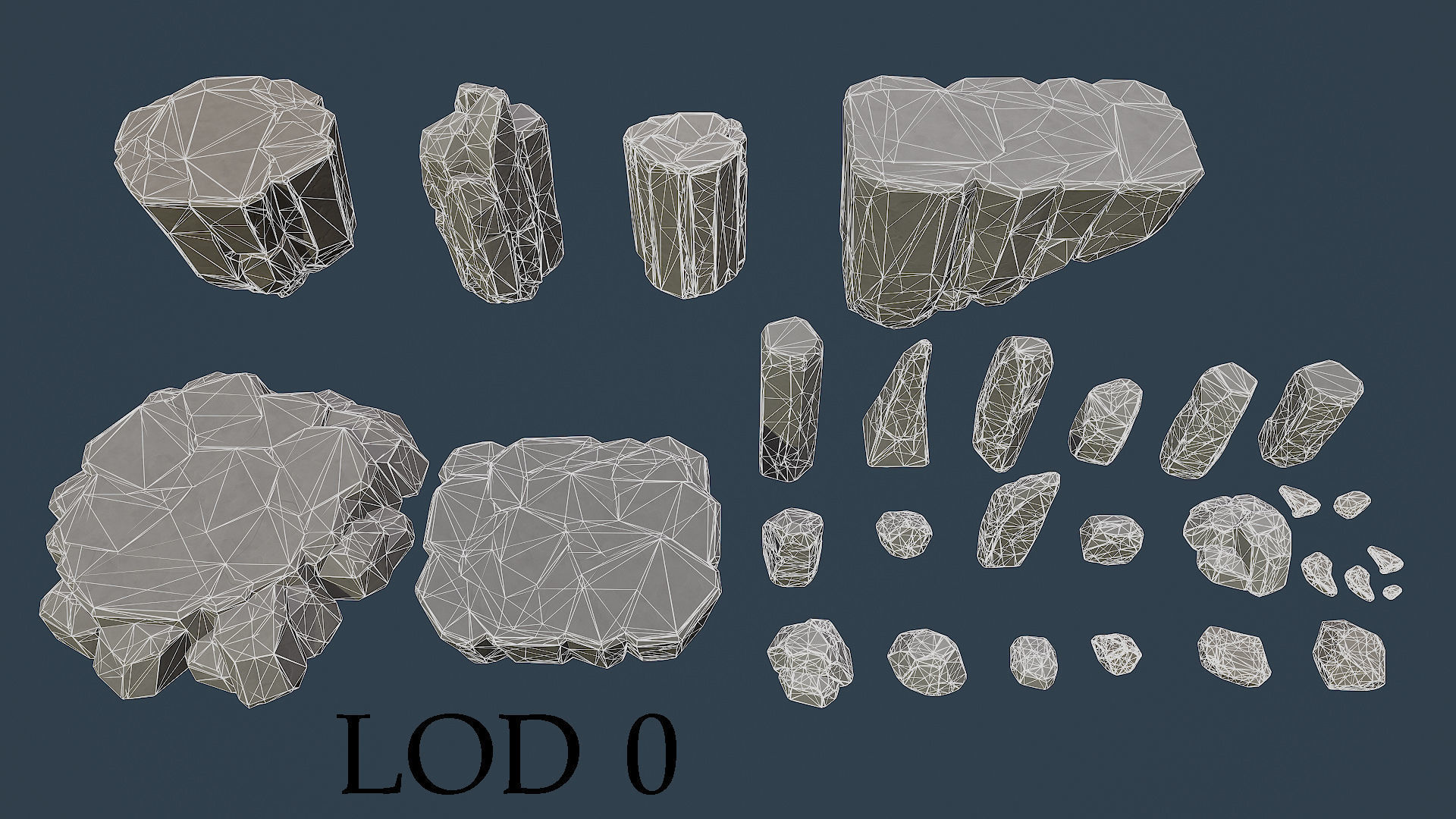 Stylised Rocks Low-poly 3D model_1