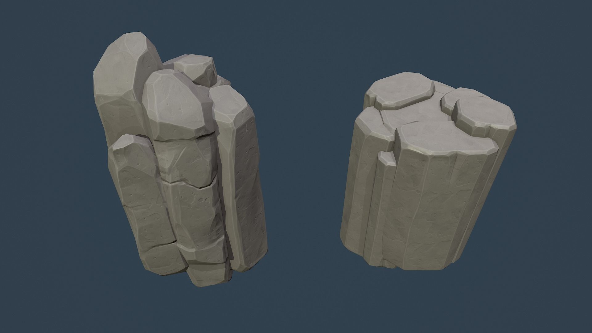 Stylised Rocks Low-poly 3D model_8