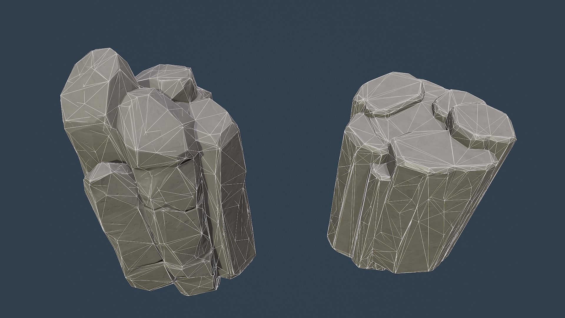 Stylised Rocks Low-poly 3D model_12