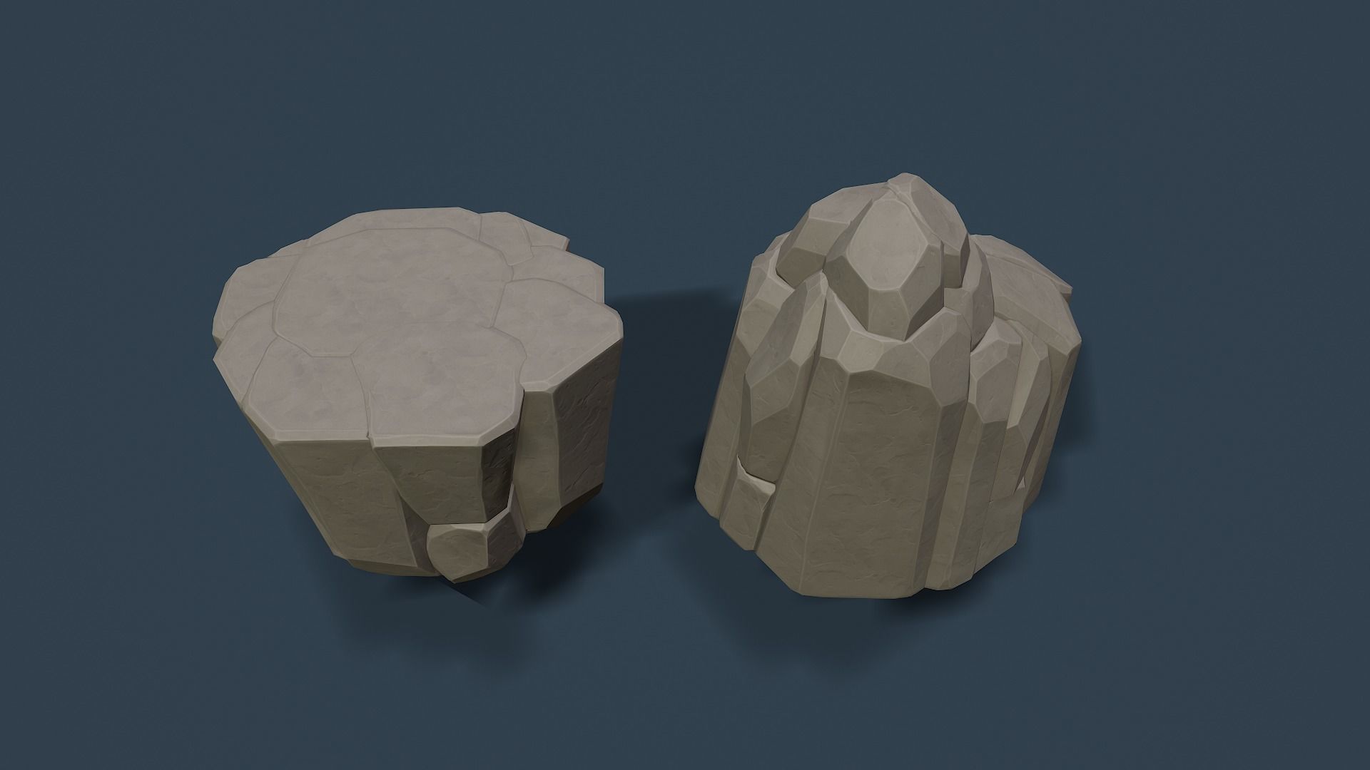Stylised Rocks Low-poly 3D model_9