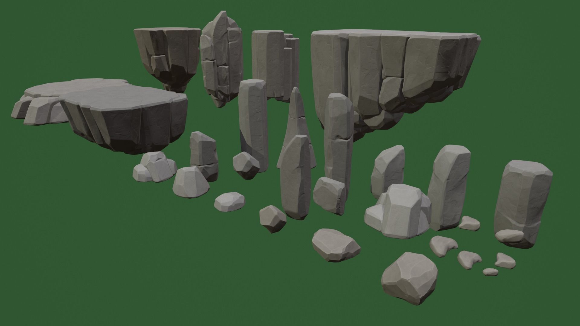 Stylised Rocks Low-poly 3D model_7