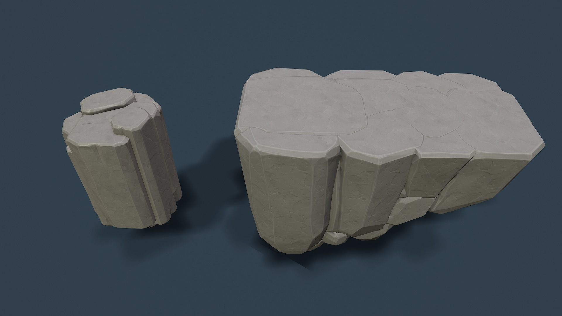 Stylised Rocks Low-poly 3D model_10