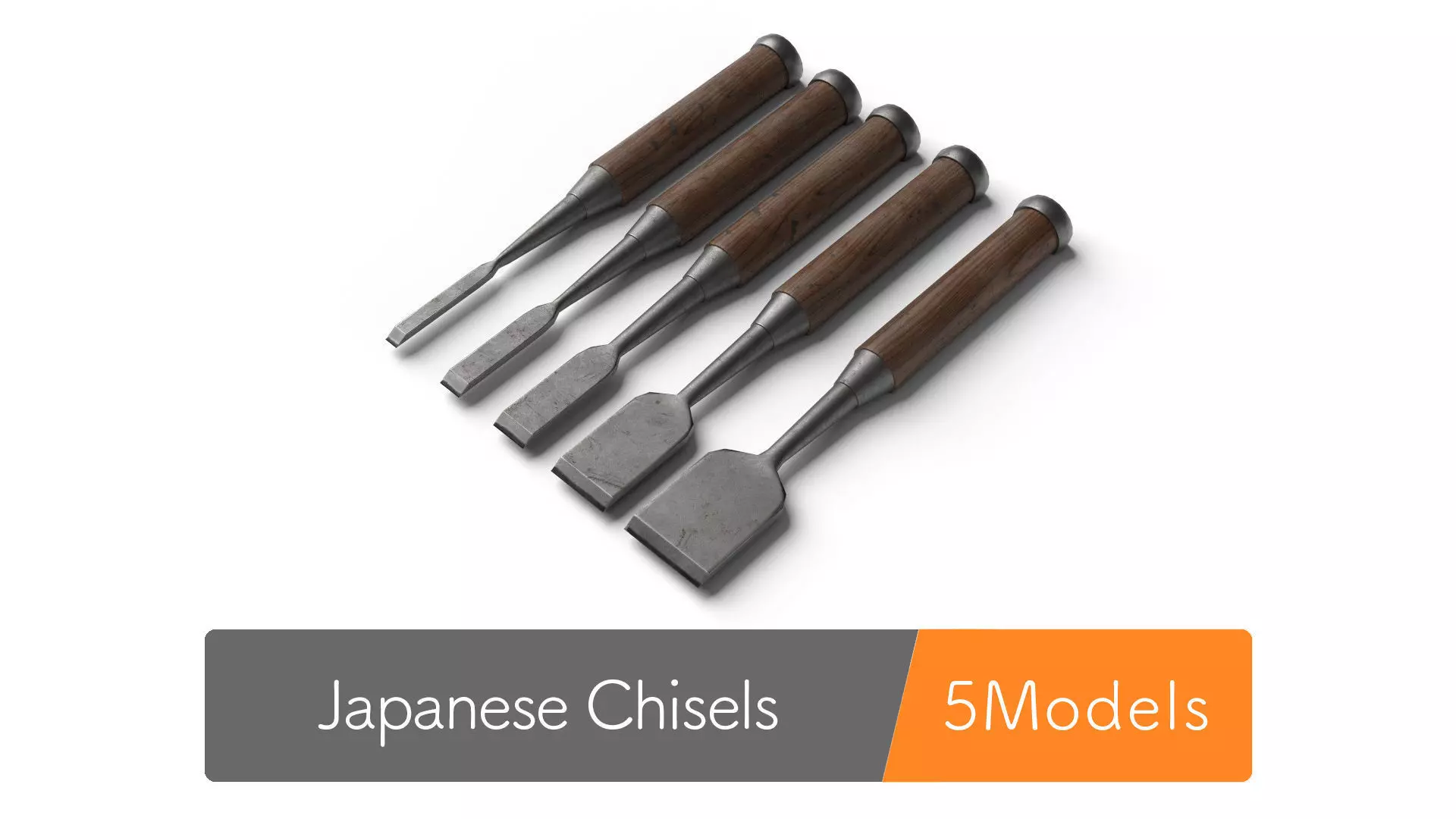 Japanese Chisels 3D model