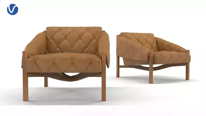 Abruzzo Brown Leather Tufted Chair 