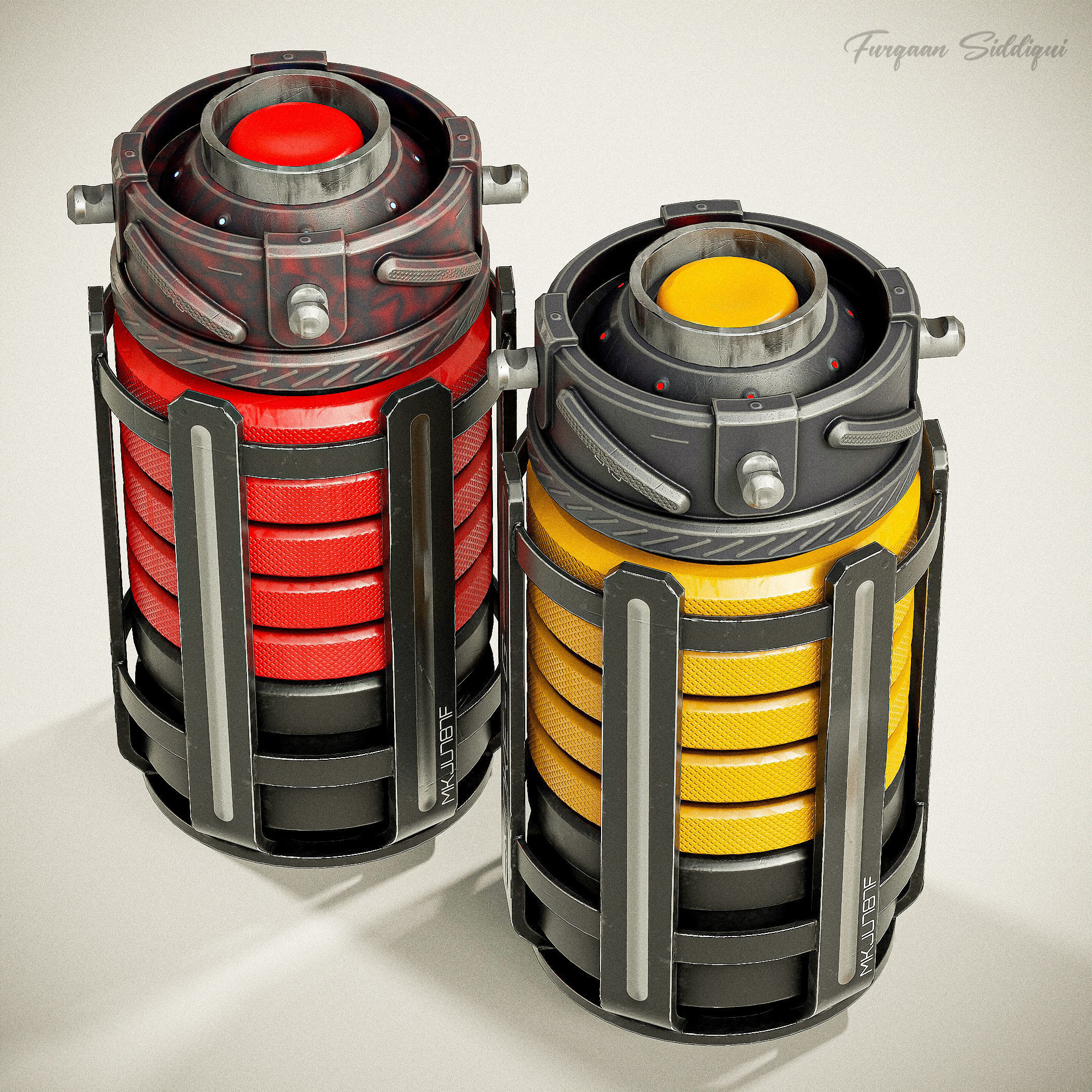 Sci-fi Grenades V8 Low-poly 3D model_2