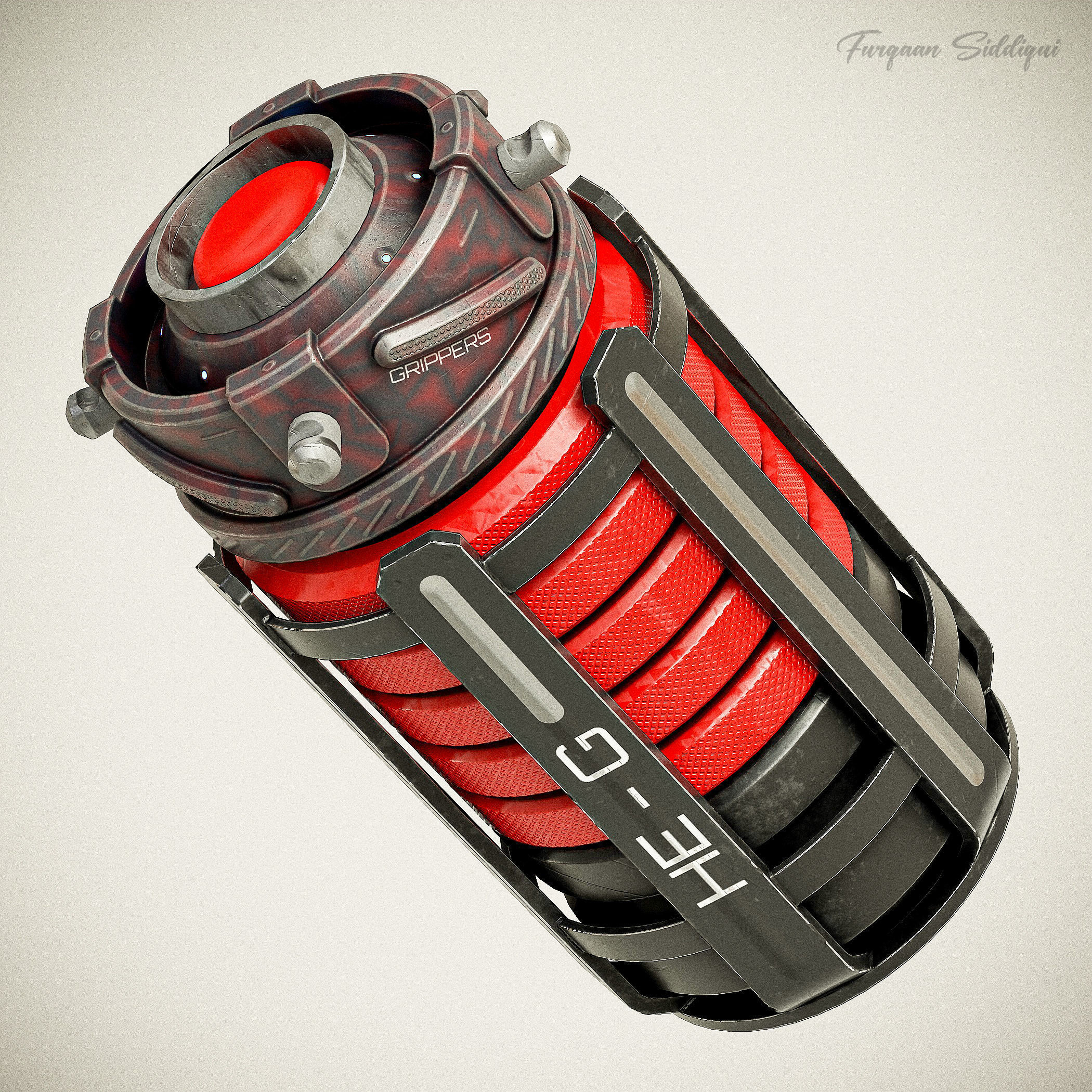 Sci-fi Grenades V8 Low-poly 3D model_8