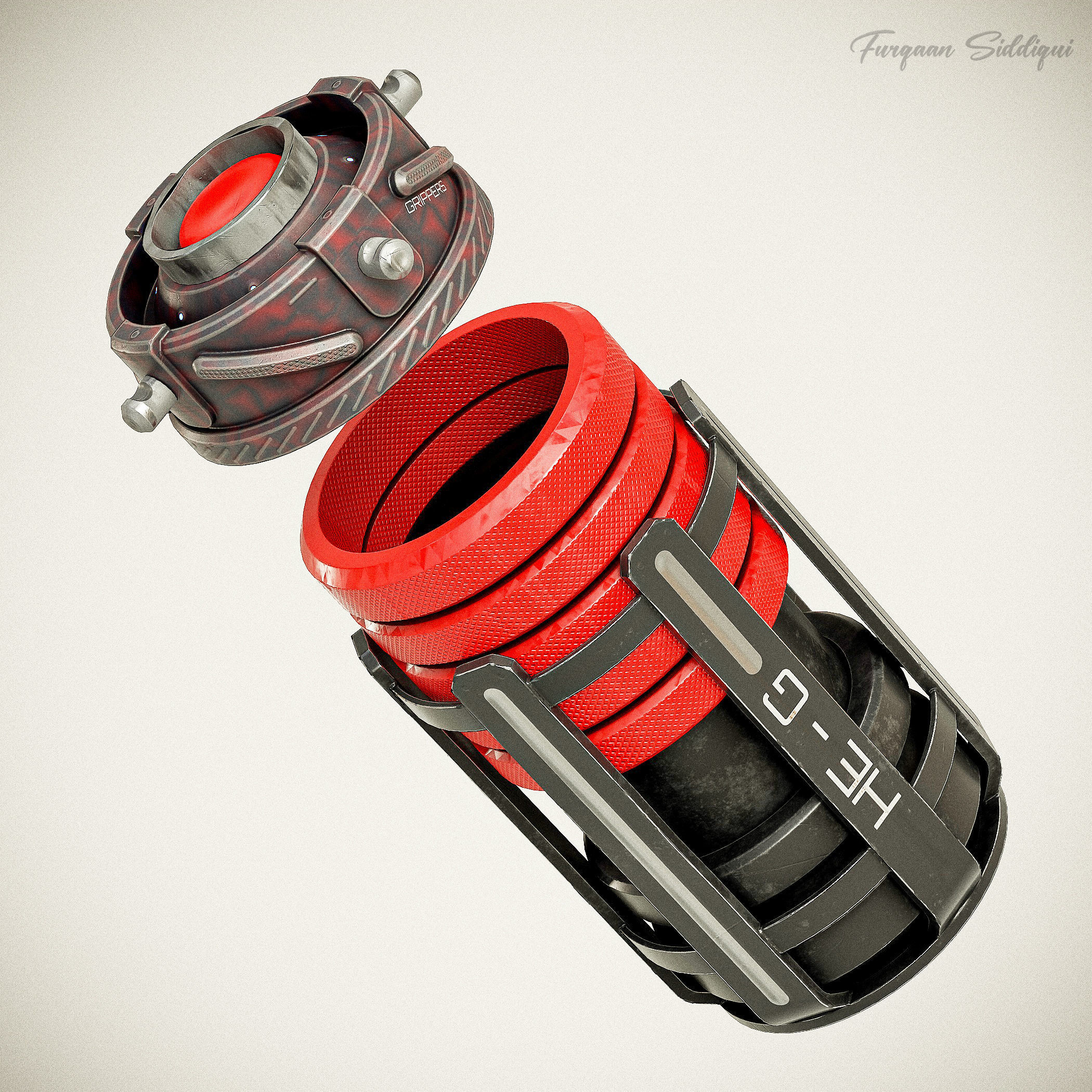 Sci-fi Grenades V8 Low-poly 3D model_13
