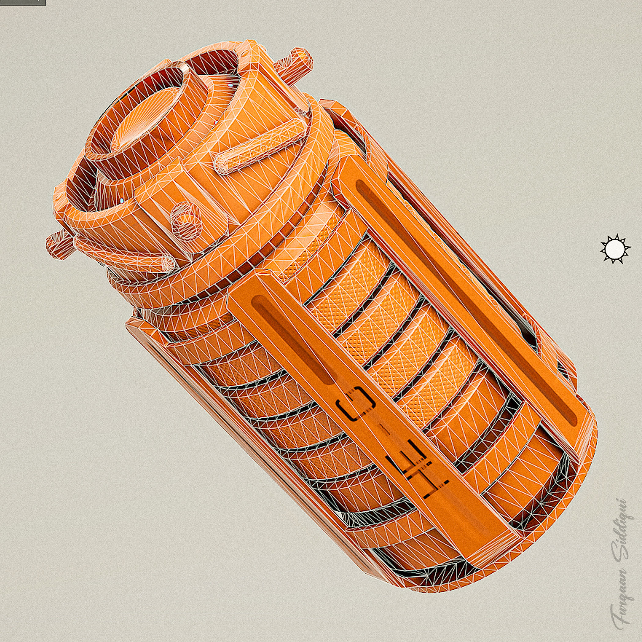 Sci-fi Grenades V8 Low-poly 3D model_16