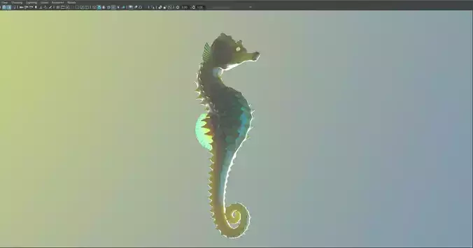 Seahorse in software 3D model