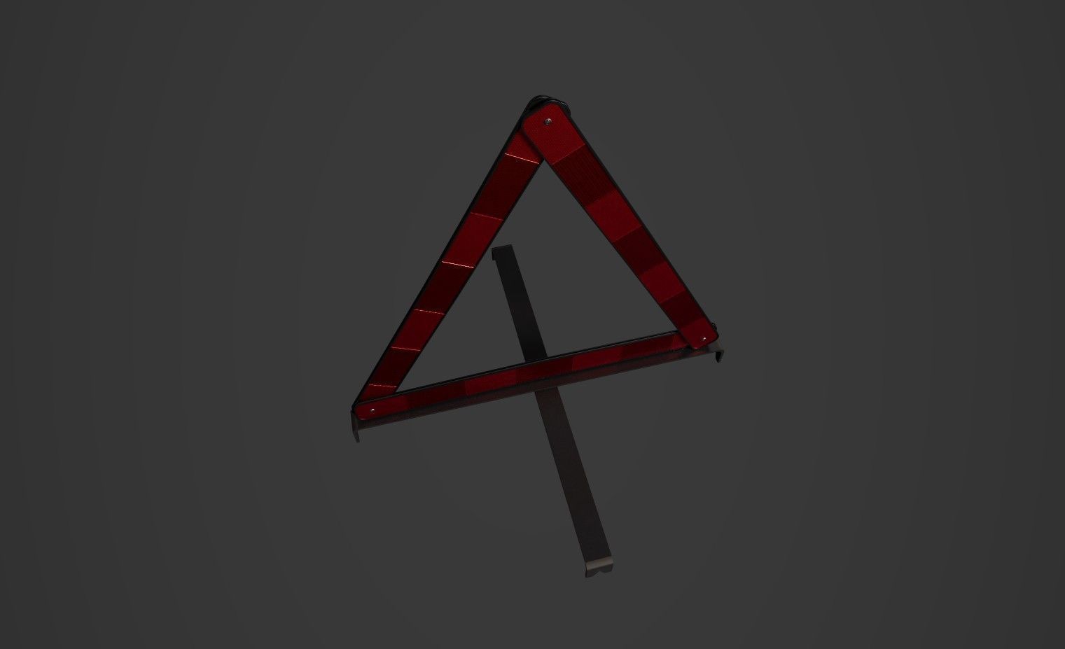 Warning Triangle Low-poly 3D model_5