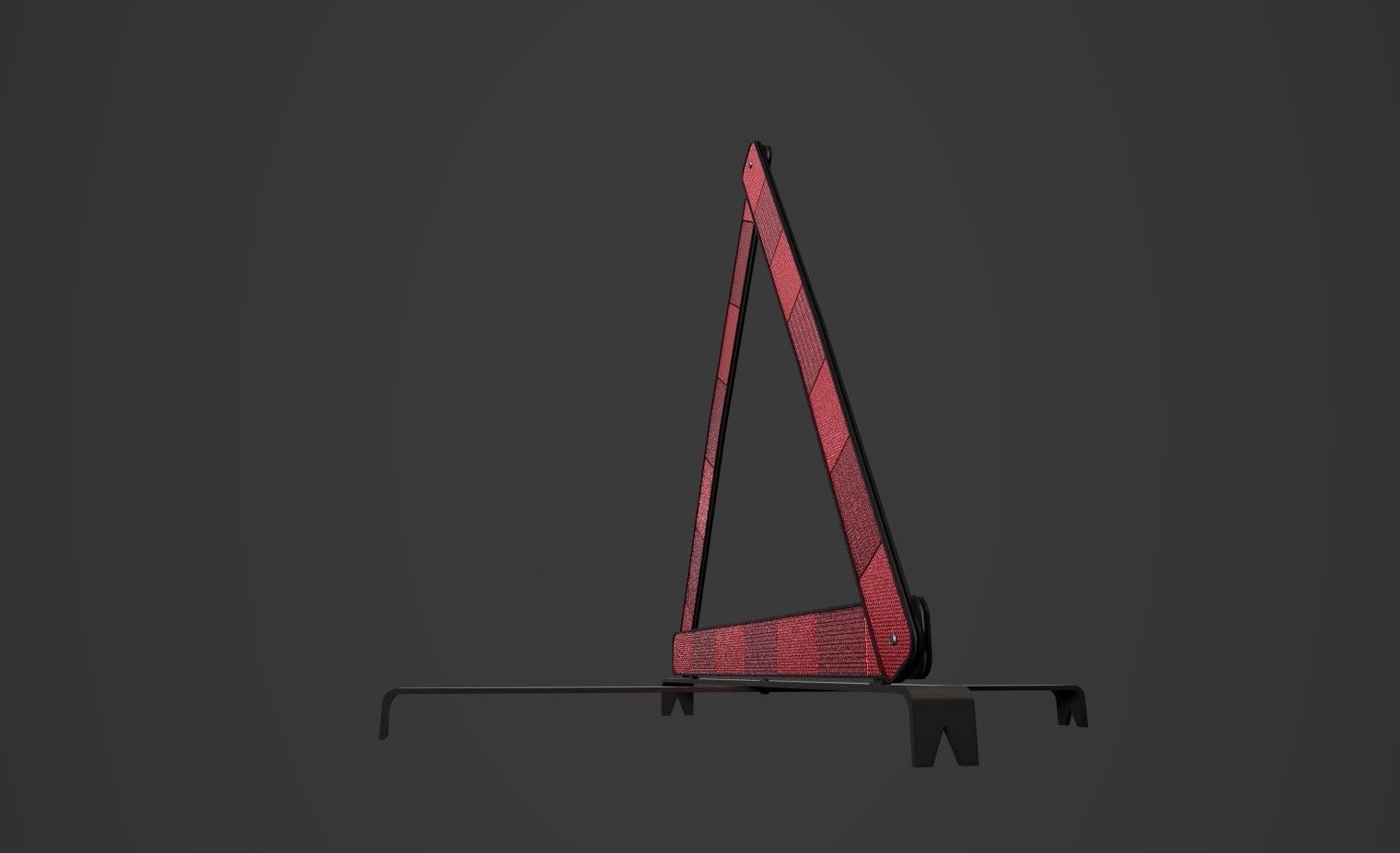 Warning Triangle Low-poly 3D model_2