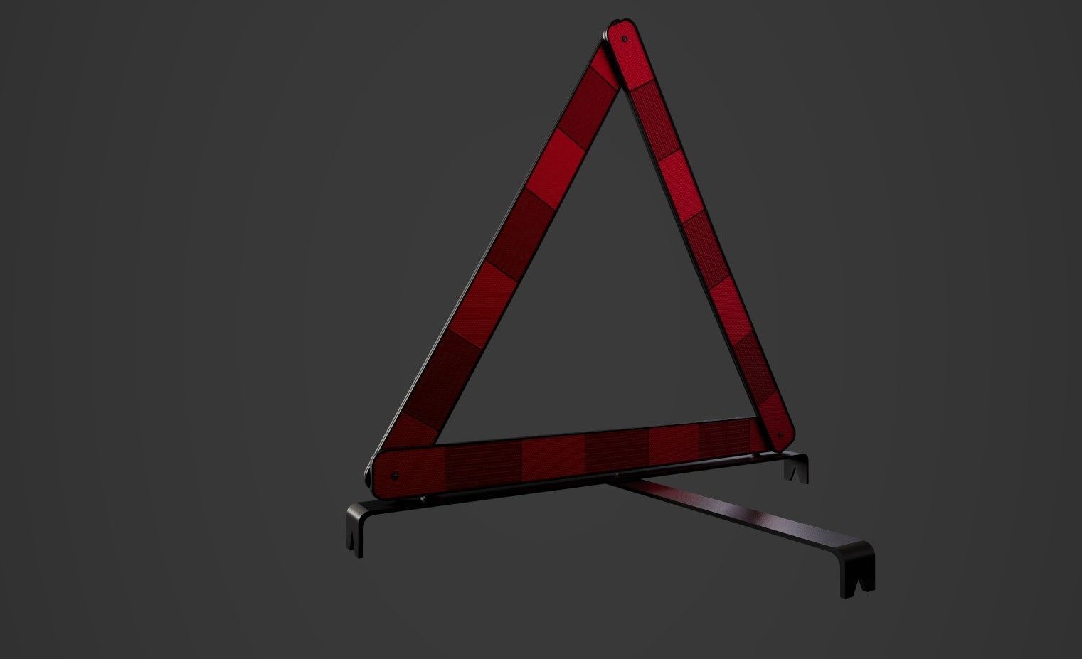 Warning Triangle Low-poly 3D model_3