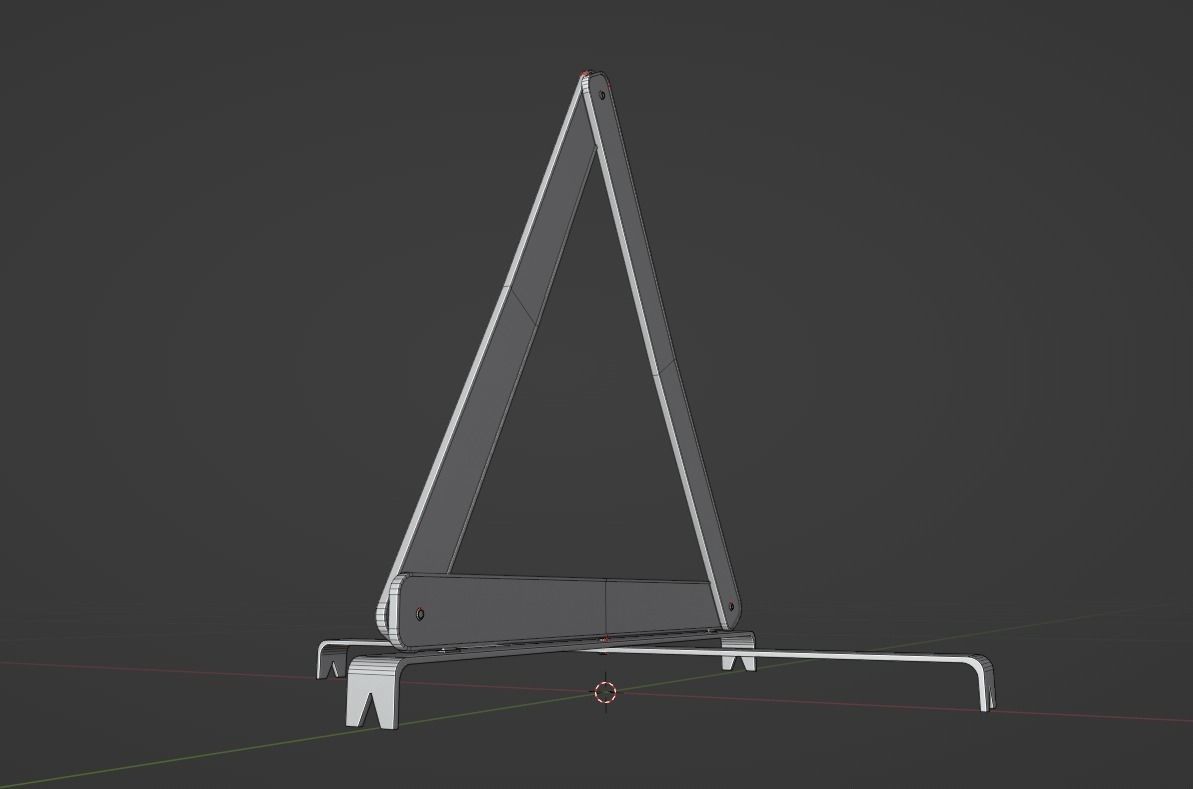 Warning Triangle Low-poly 3D model_15