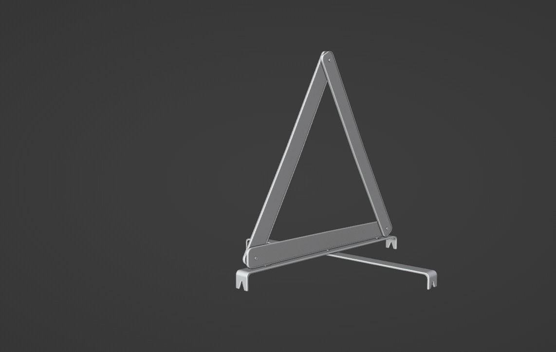 Warning Triangle Low-poly 3D model_12