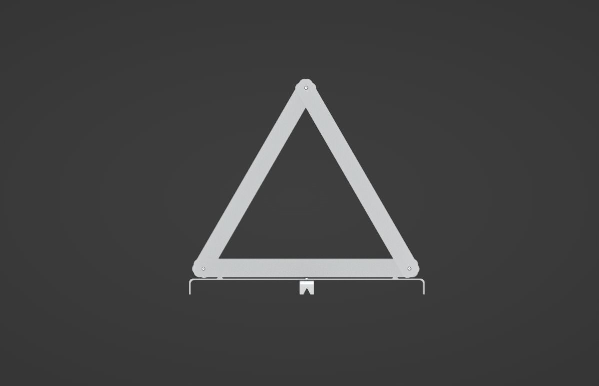 Warning Triangle Low-poly 3D model_9