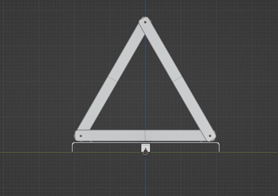 Warning Triangle Low-poly 3D model_13