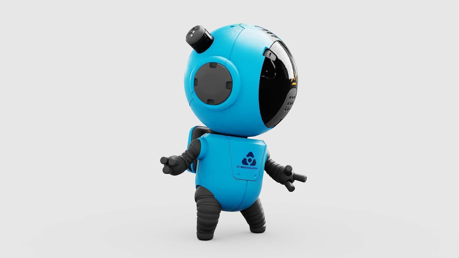 TOON  BOT ECHO RIGGED 3D model_4
