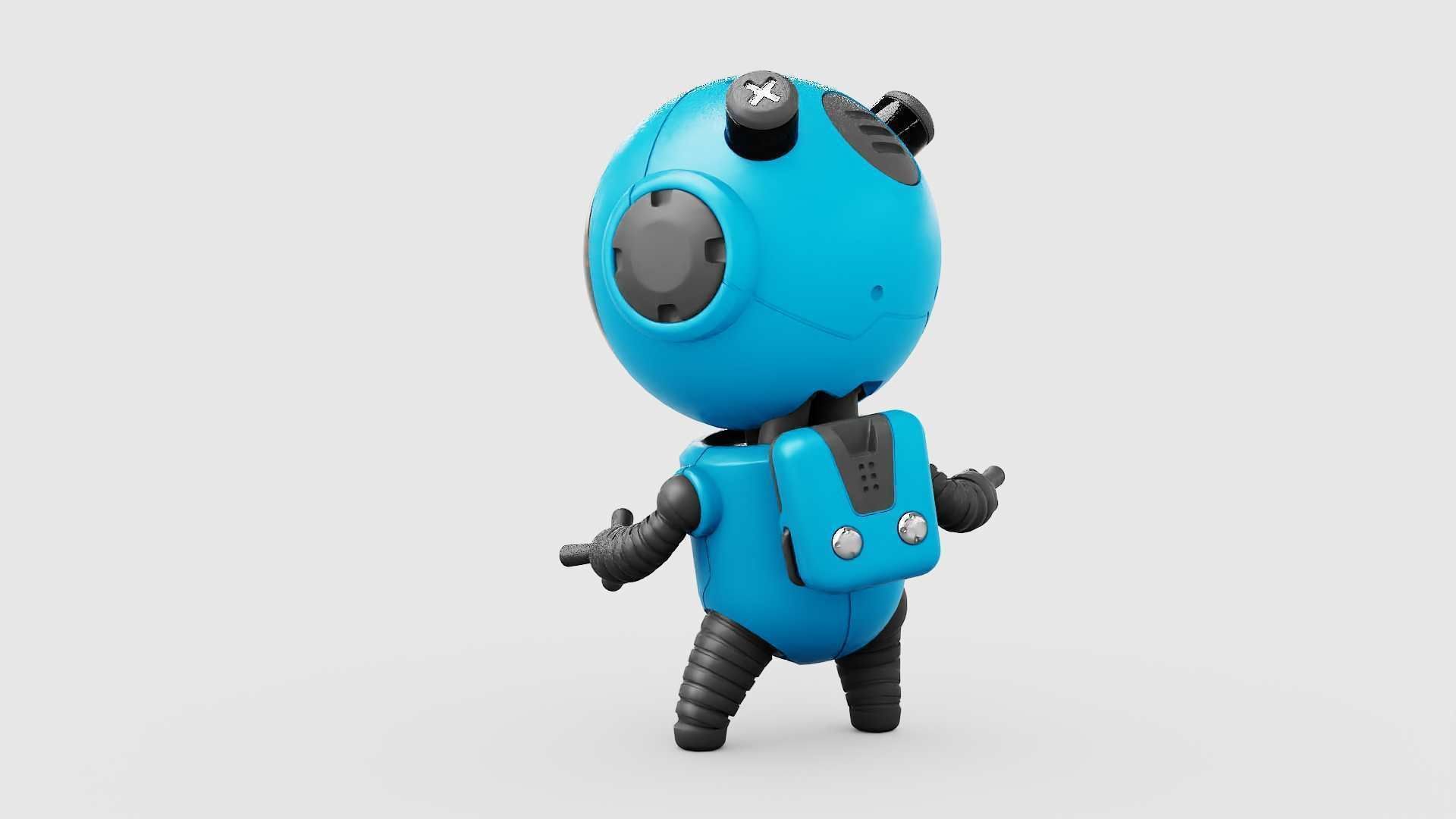 TOON  BOT ECHO RIGGED 3D model_10