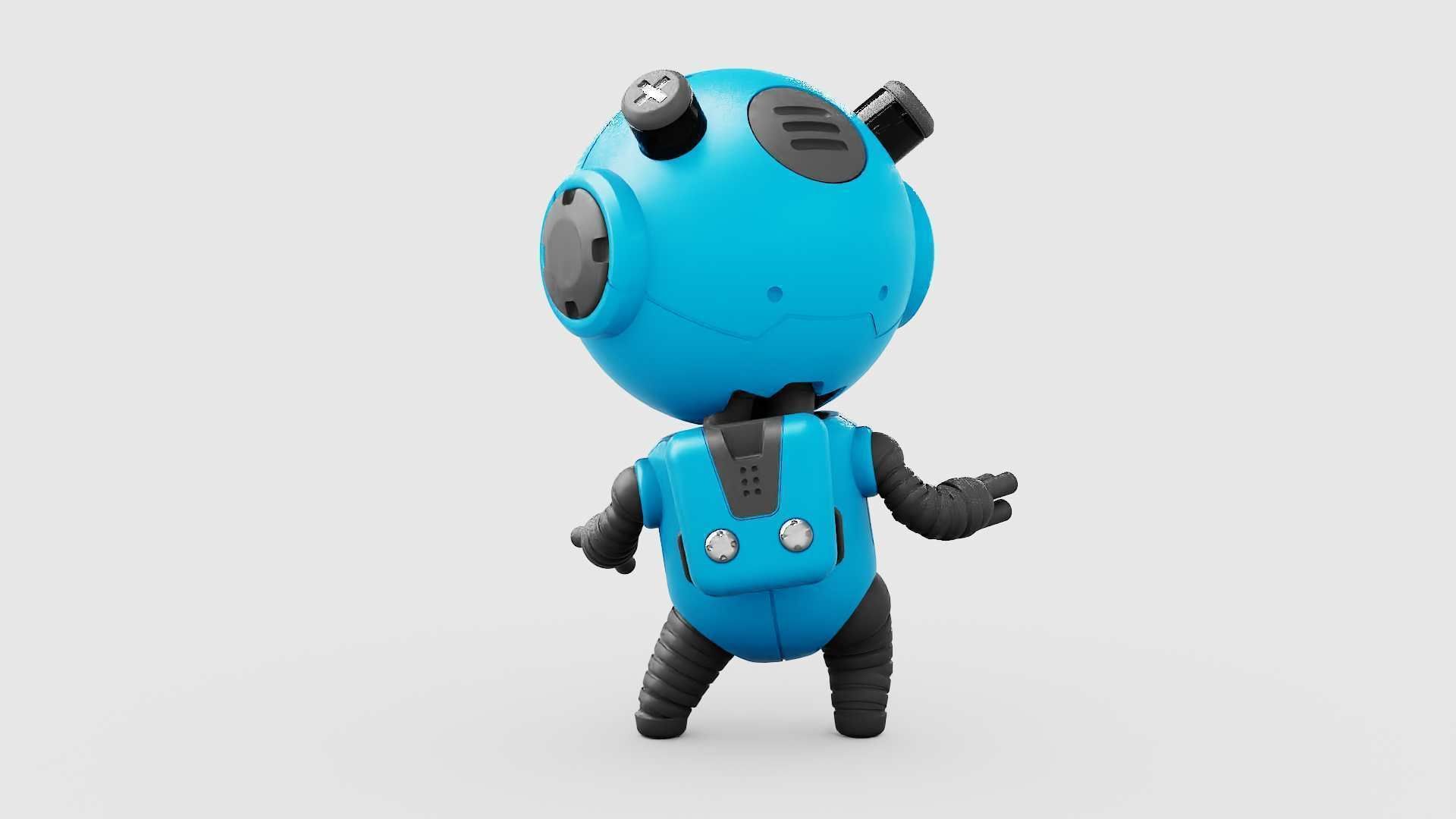 TOON  BOT ECHO RIGGED 3D model_9