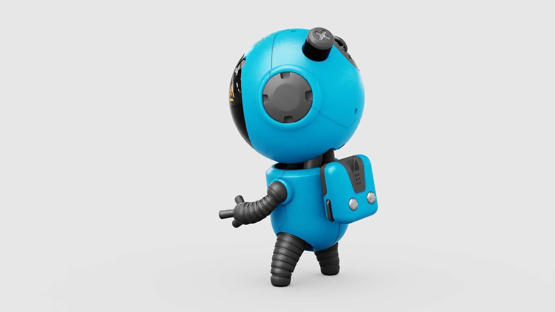 TOON  BOT ECHO RIGGED 3D model_11
