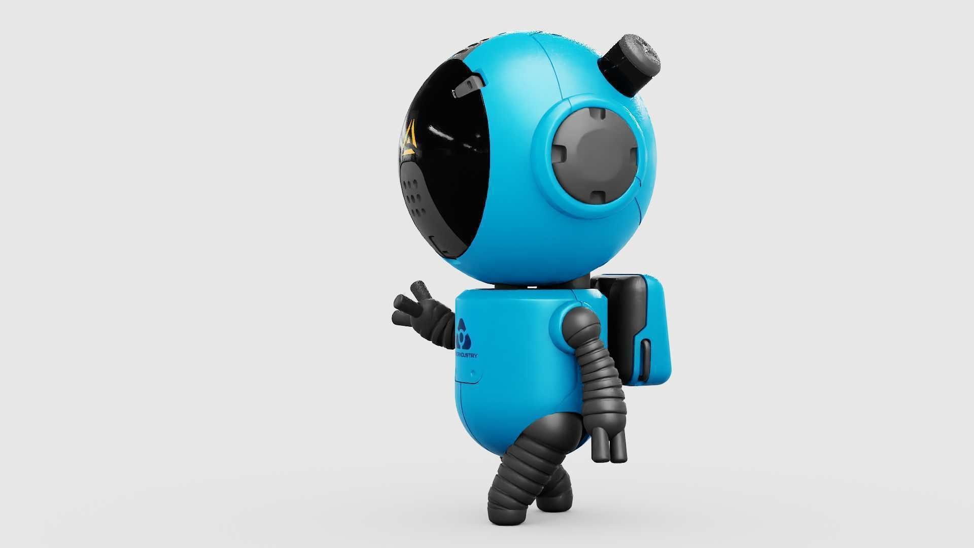 TOON  BOT ECHO RIGGED 3D model_22