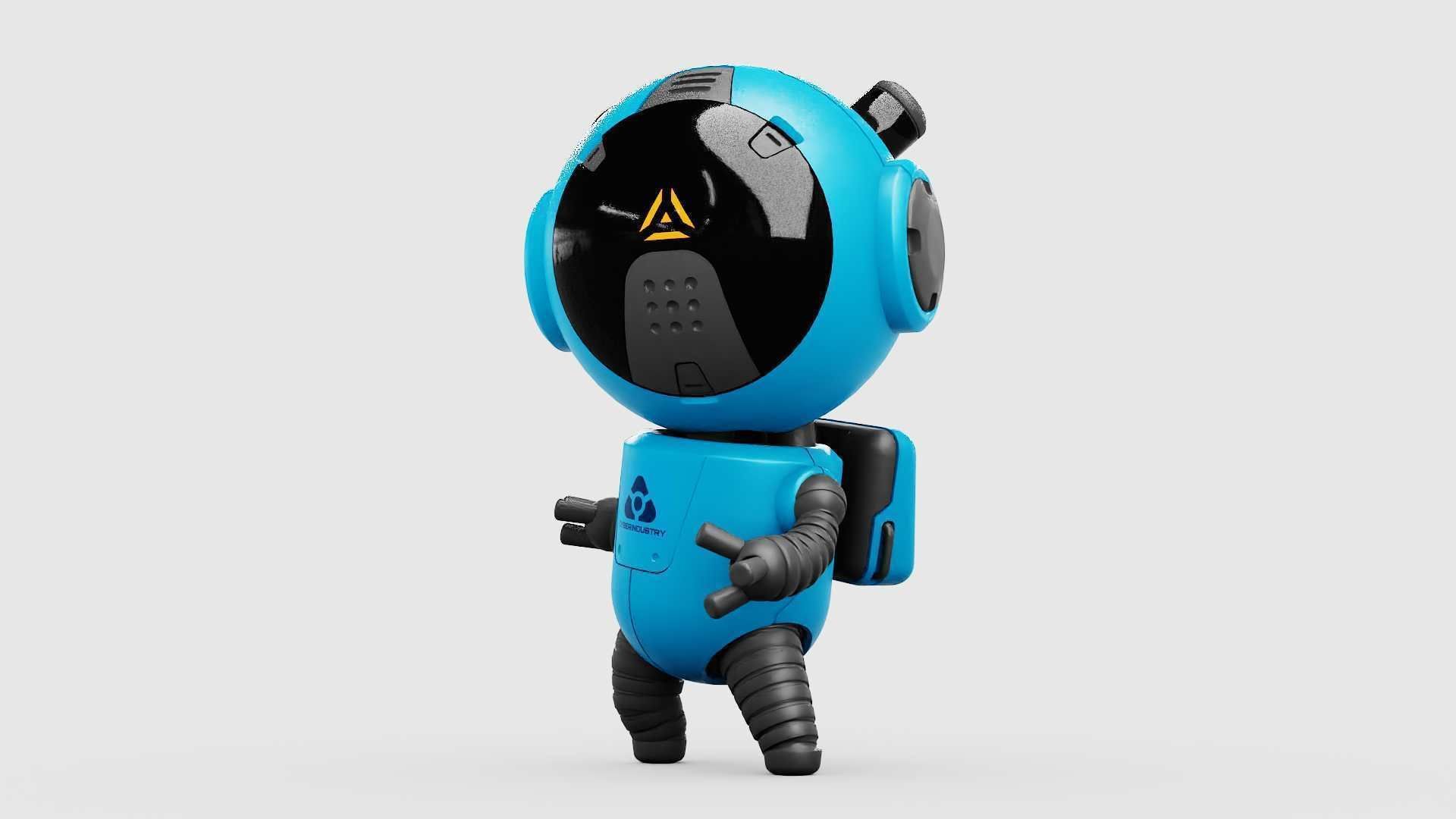 TOON  BOT ECHO RIGGED 3D model_14