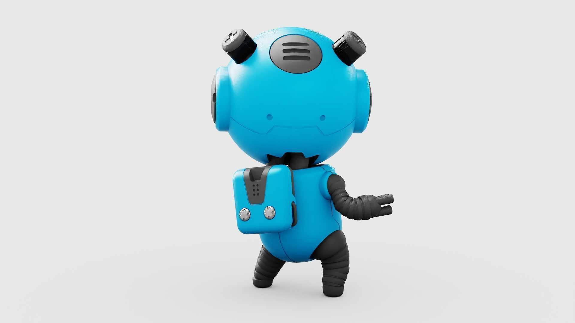 TOON  BOT ECHO RIGGED 3D model_8