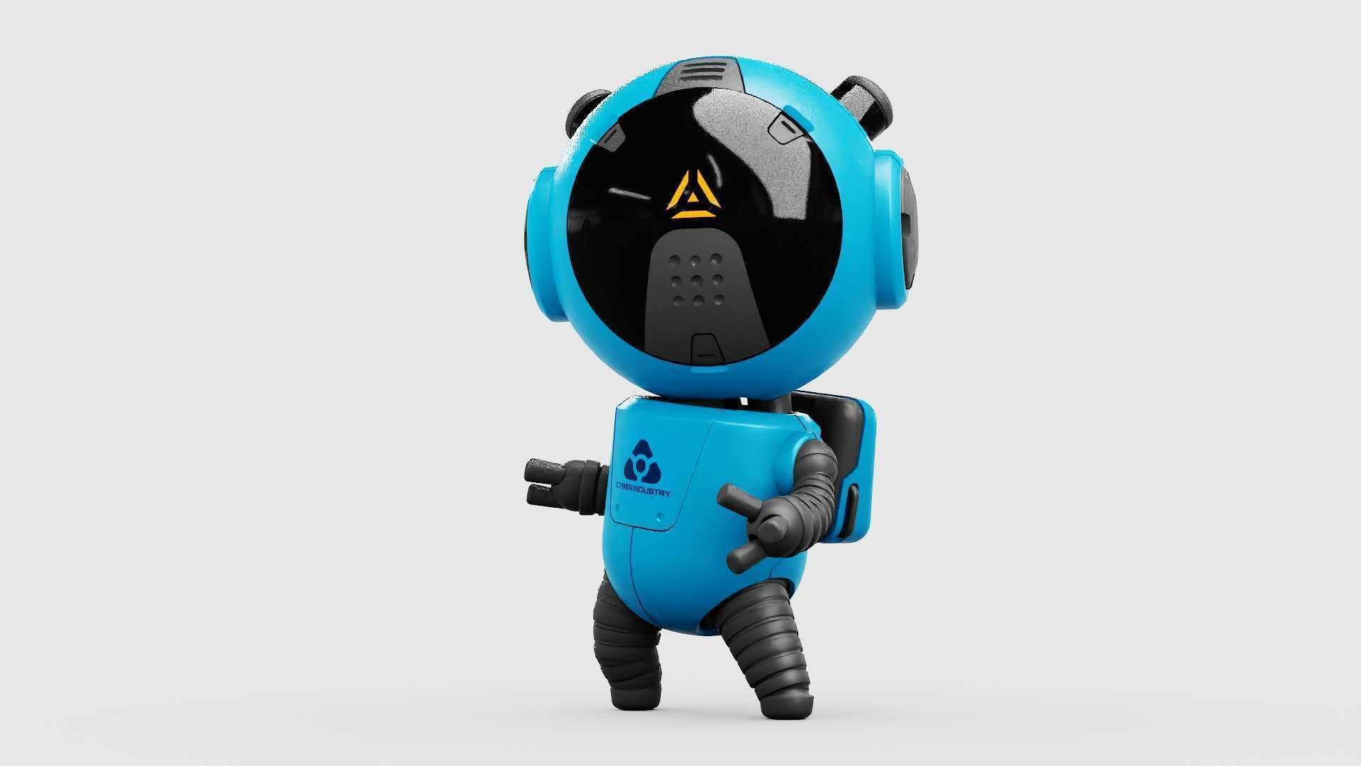 TOON  BOT ECHO RIGGED 3D model_15