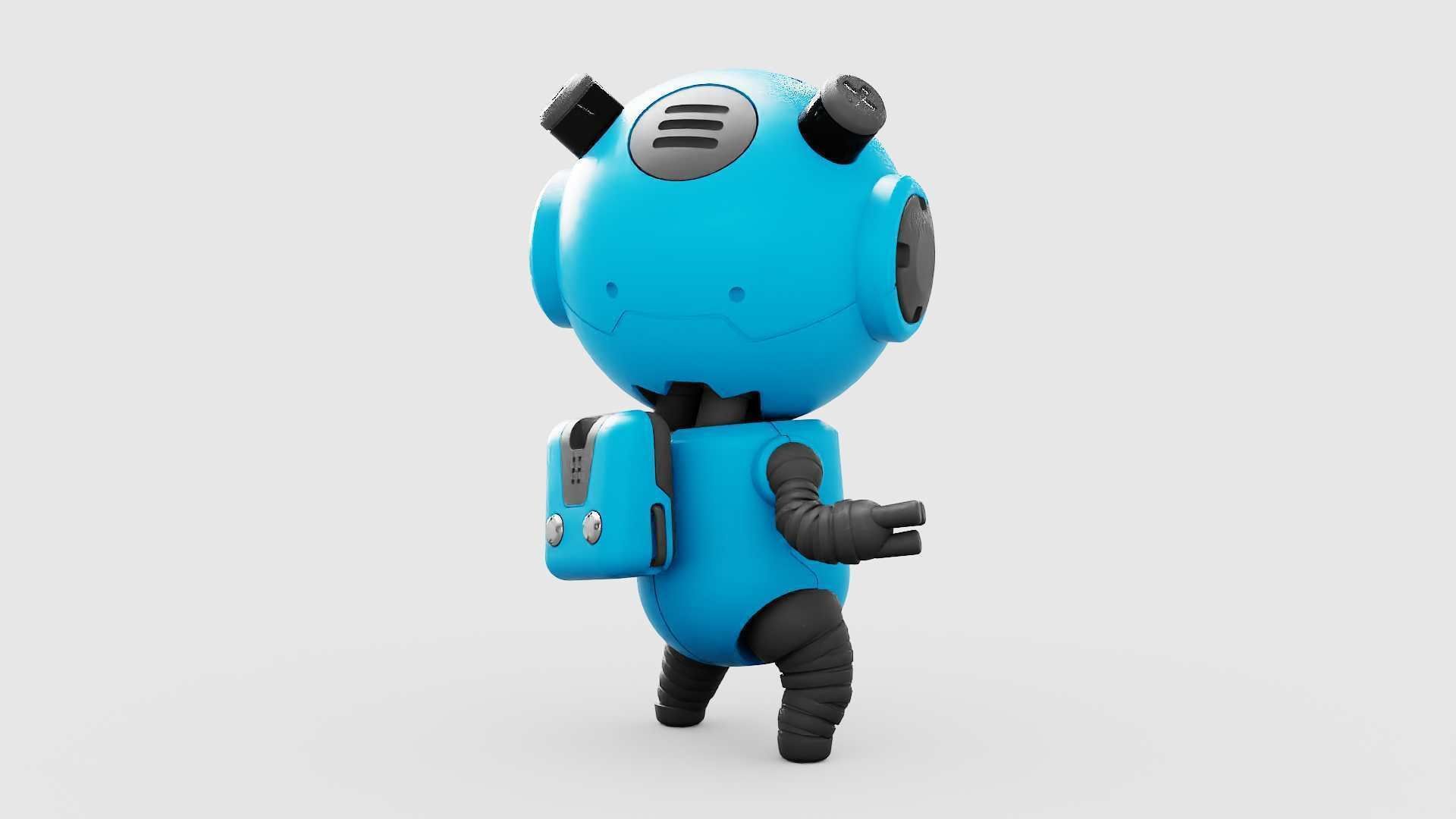 TOON  BOT ECHO RIGGED 3D model_7