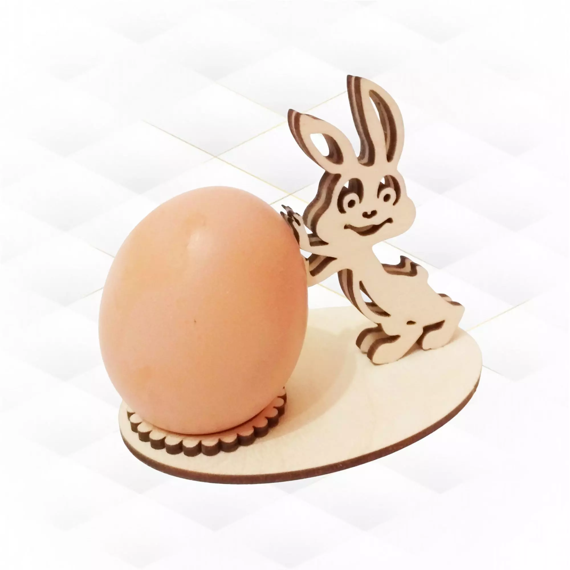 Easter Bunny egg holder fun design for laser cut  kitchen decor 3D model_0