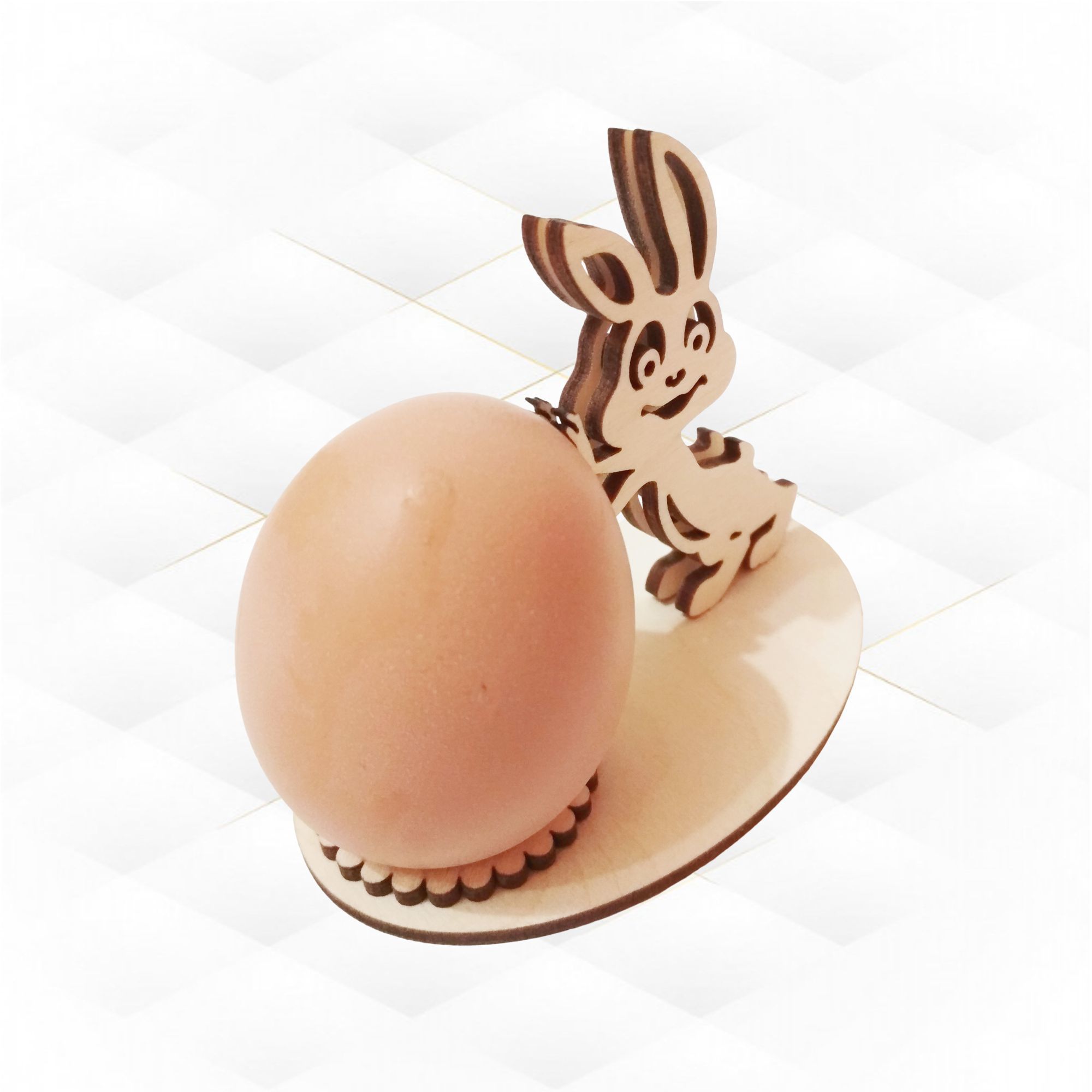 Easter Bunny egg holder fun design for laser cut  kitchen decor 3D model_4