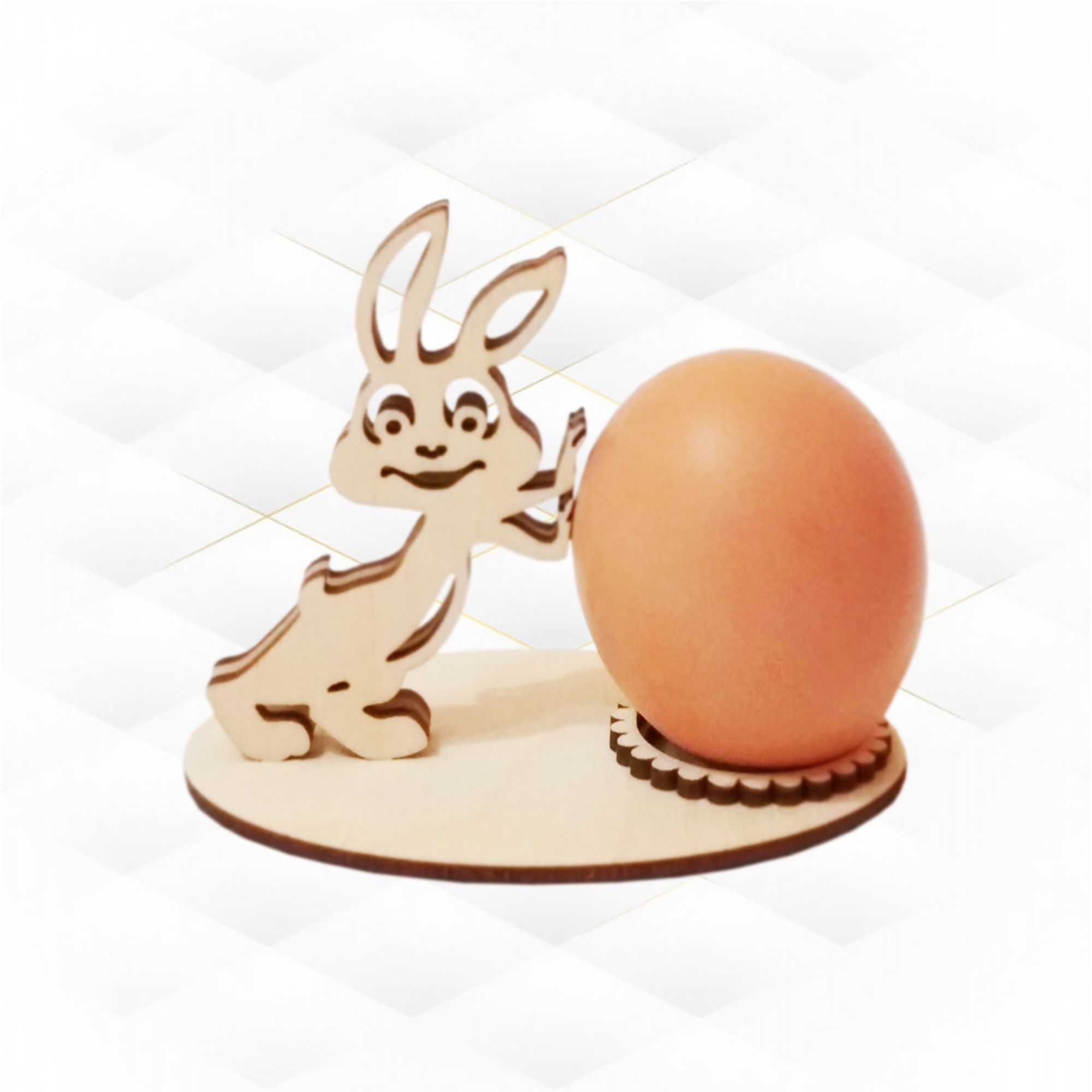 Easter Bunny egg holder fun design for laser cut  kitchen decor 3D model_5